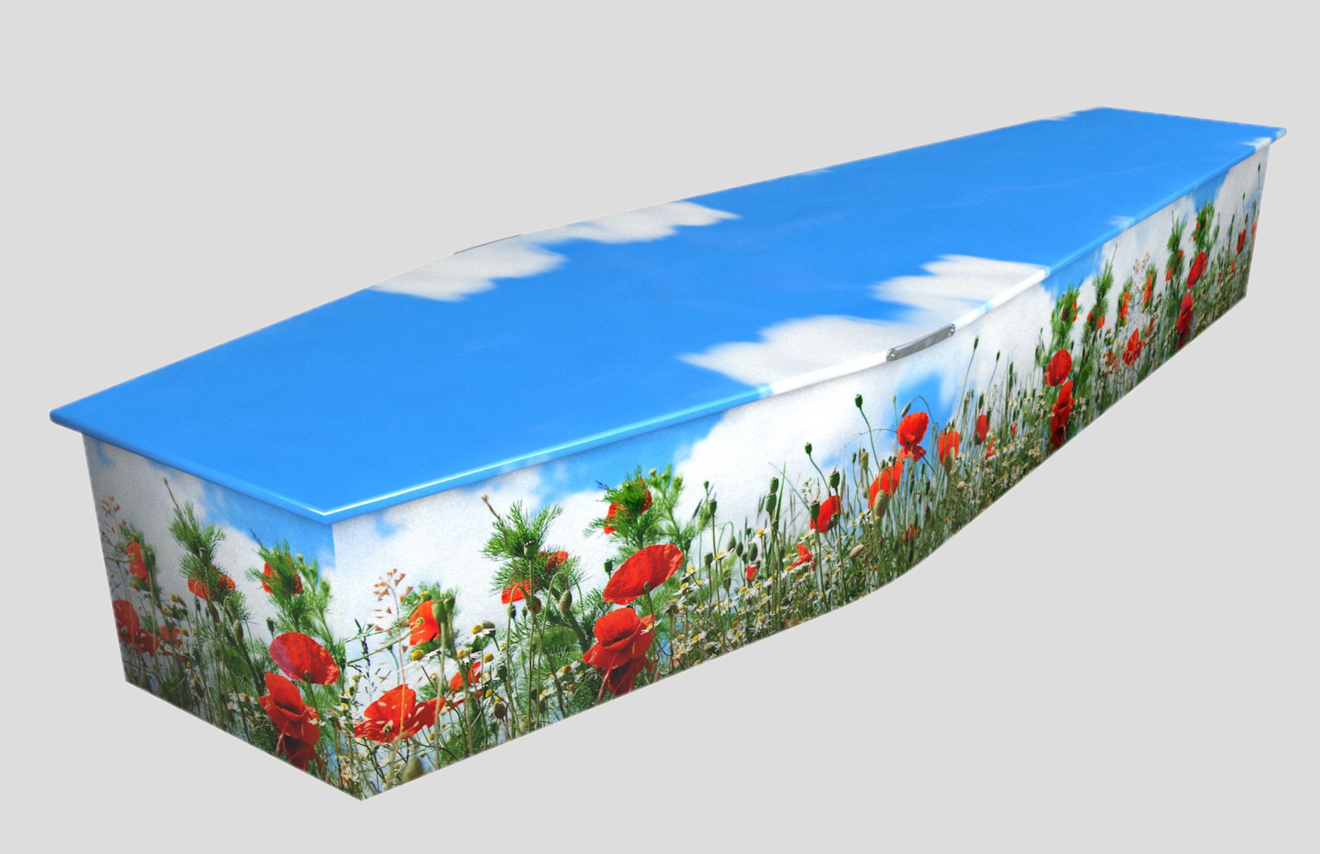 Printed coffin with bespoke foil design